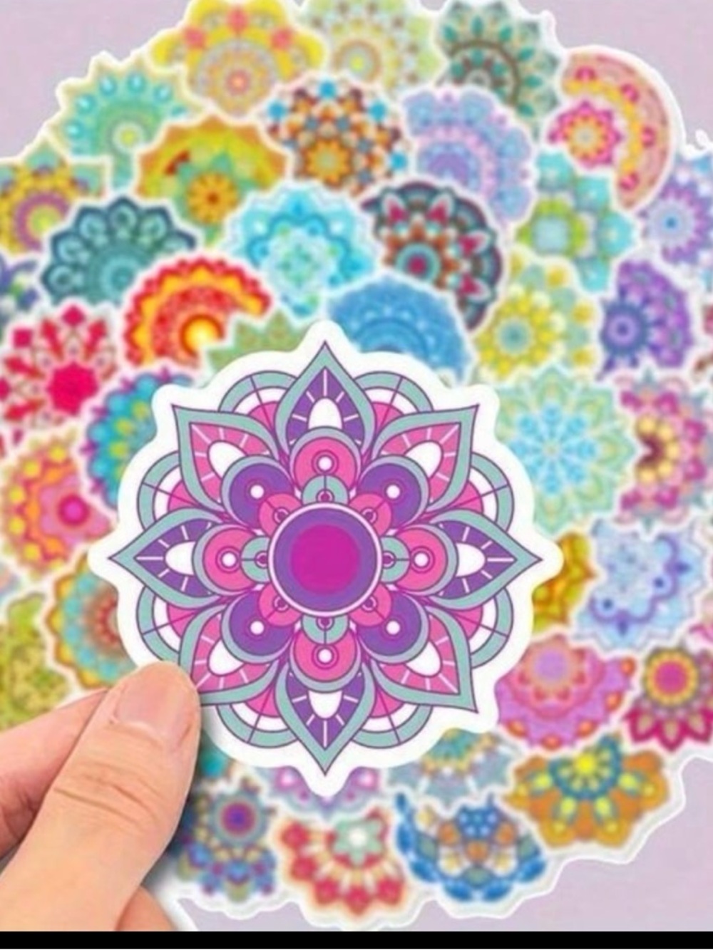 New! Colorful Beautiful Mandala Stickers Set of 25 Individual Stickers